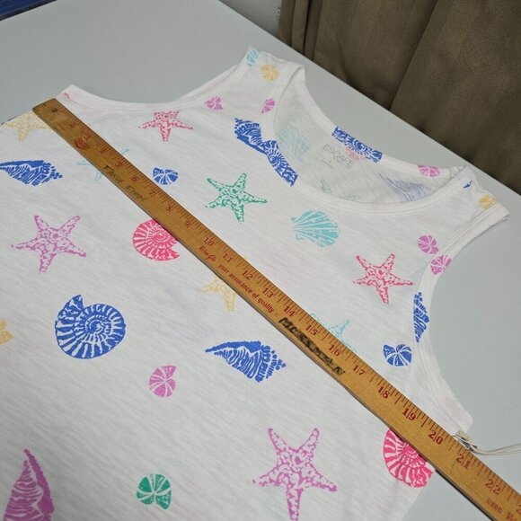 Escape by Habitat Shell Print Dress L Cotton Pockets Travel Beach Coastal Fit - Picture 10 of 12